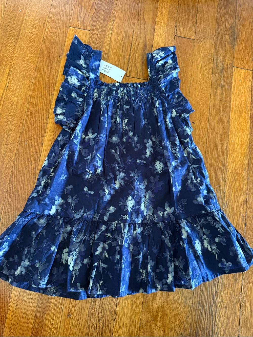 GAP Navy Blue Floral Ruffle Dress for Kids